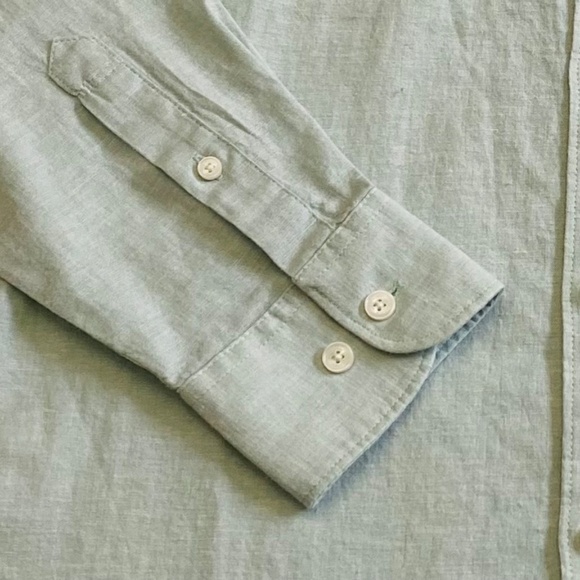 Original Penguin Linen Blend Woven Button-Down, Surf Spray/Light Green Small NWT - Picture 9 of 16